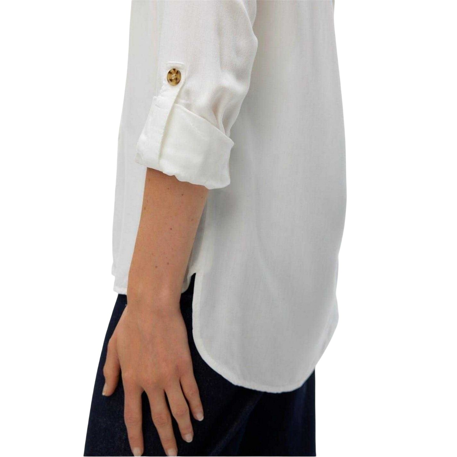 Snow White - Side - Vero Moda Womens-Ladies Regular Roll Sleeve Shirt