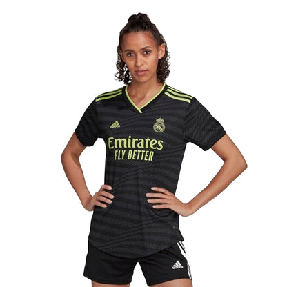 Black-Green - Side - Adidas Womens-Ladies 2022-23 Real Madrid CF Third Jersey