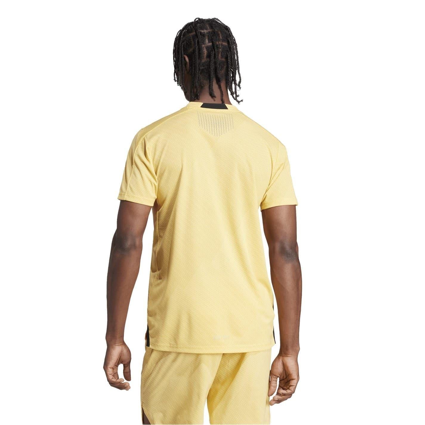 Yellow - Back - Adidas Mens Heat.Rdy Technology Slim T-Shirt