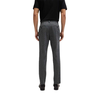 Dark Grey - Back - Boss Mens Genius Heathered Slim Chinos