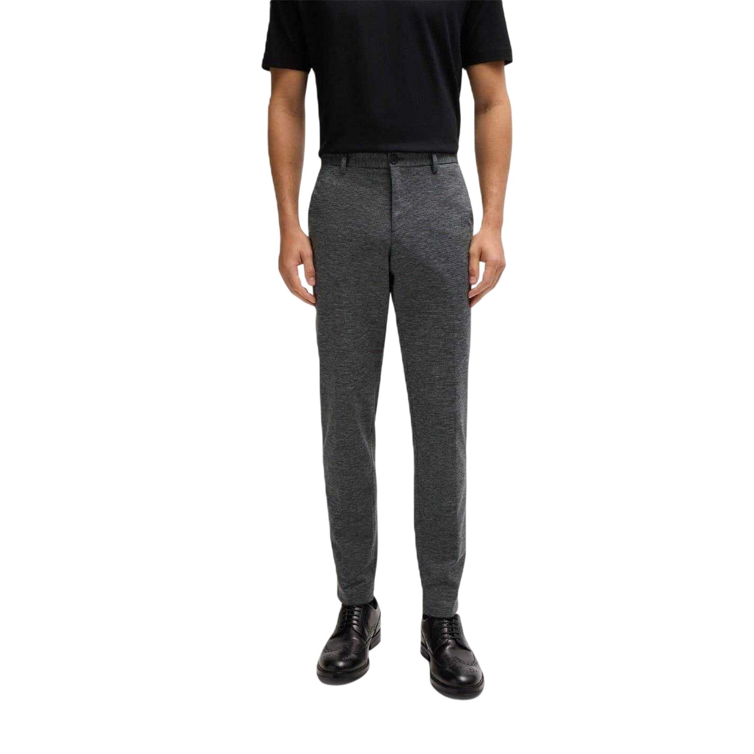 Dark Grey - Side - Boss Mens Genius Heathered Slim Chinos