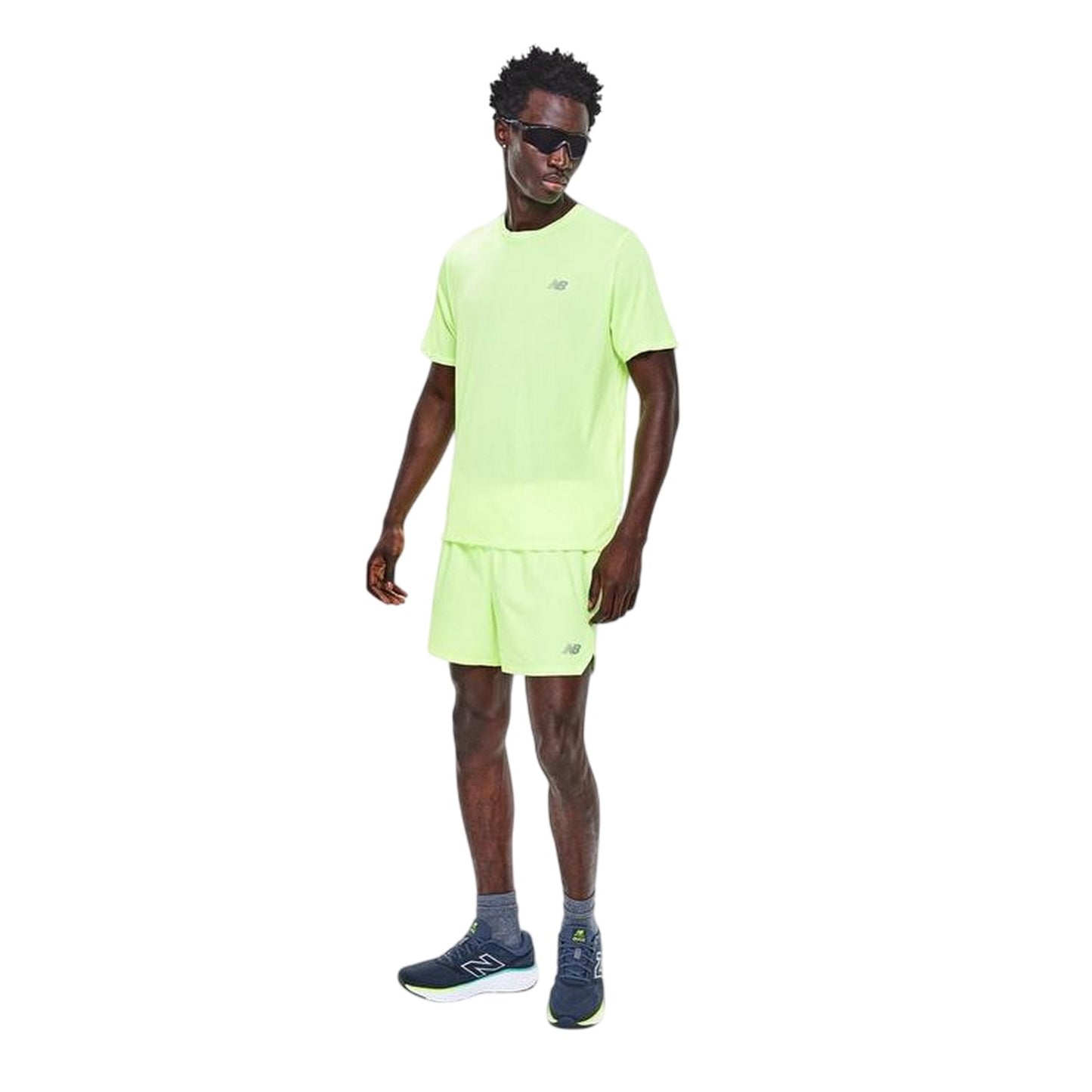 Green - Side - New Balance Mens Essentials Running T-Shirt