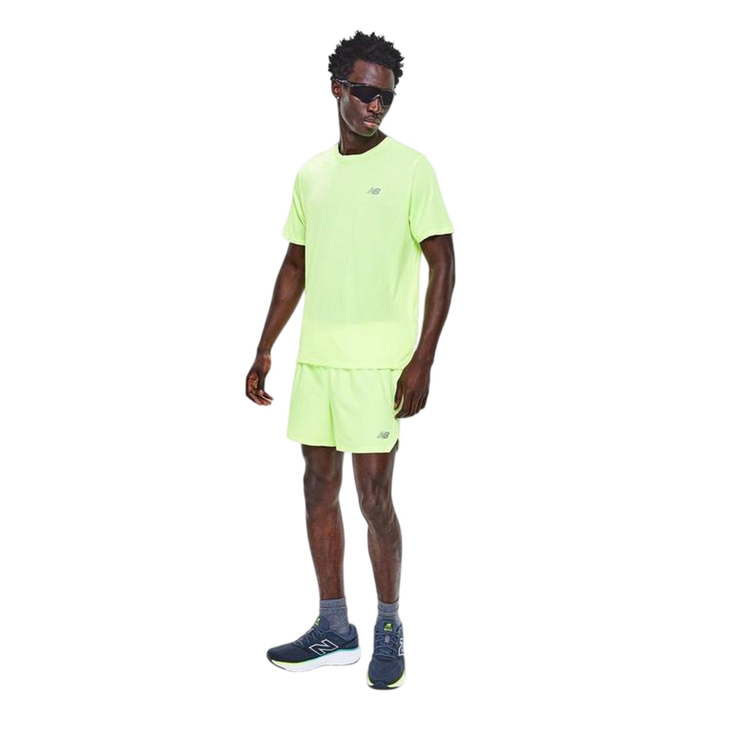 Green - Side - New Balance Mens Essentials Running T-Shirt