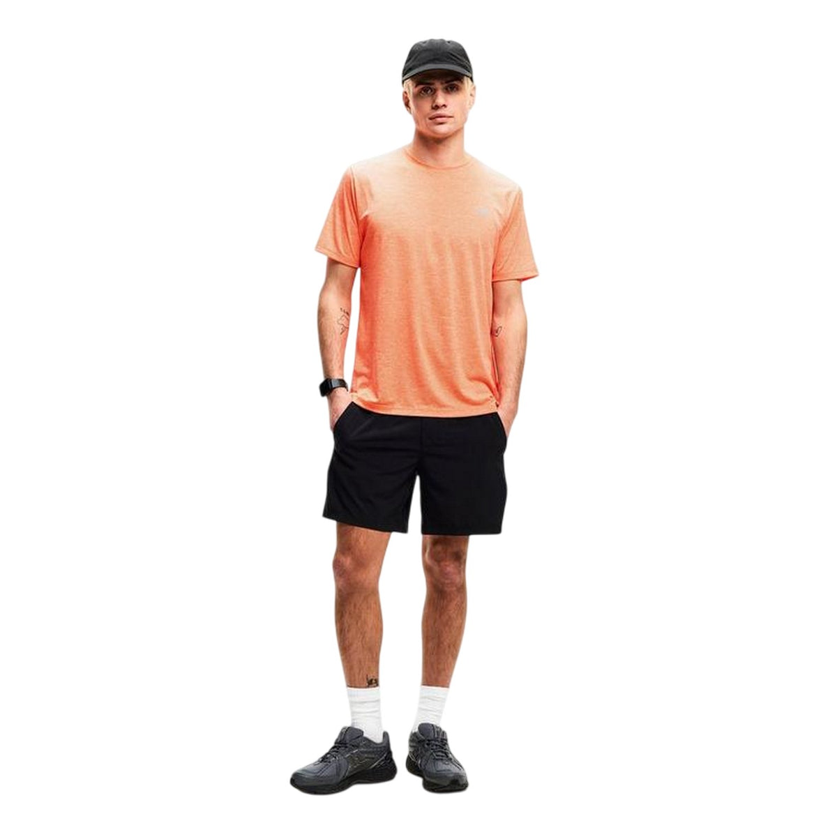 Orange - Side - New Balance Mens Essentials Running T-Shirt