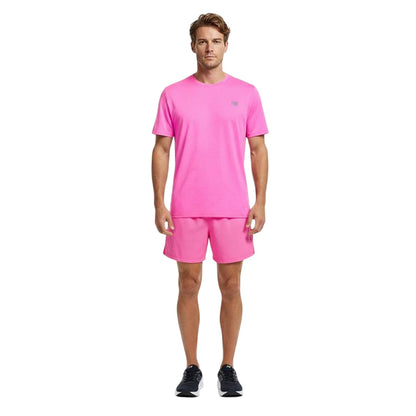Pink - Side - New Balance Mens Essentials Running T-Shirt