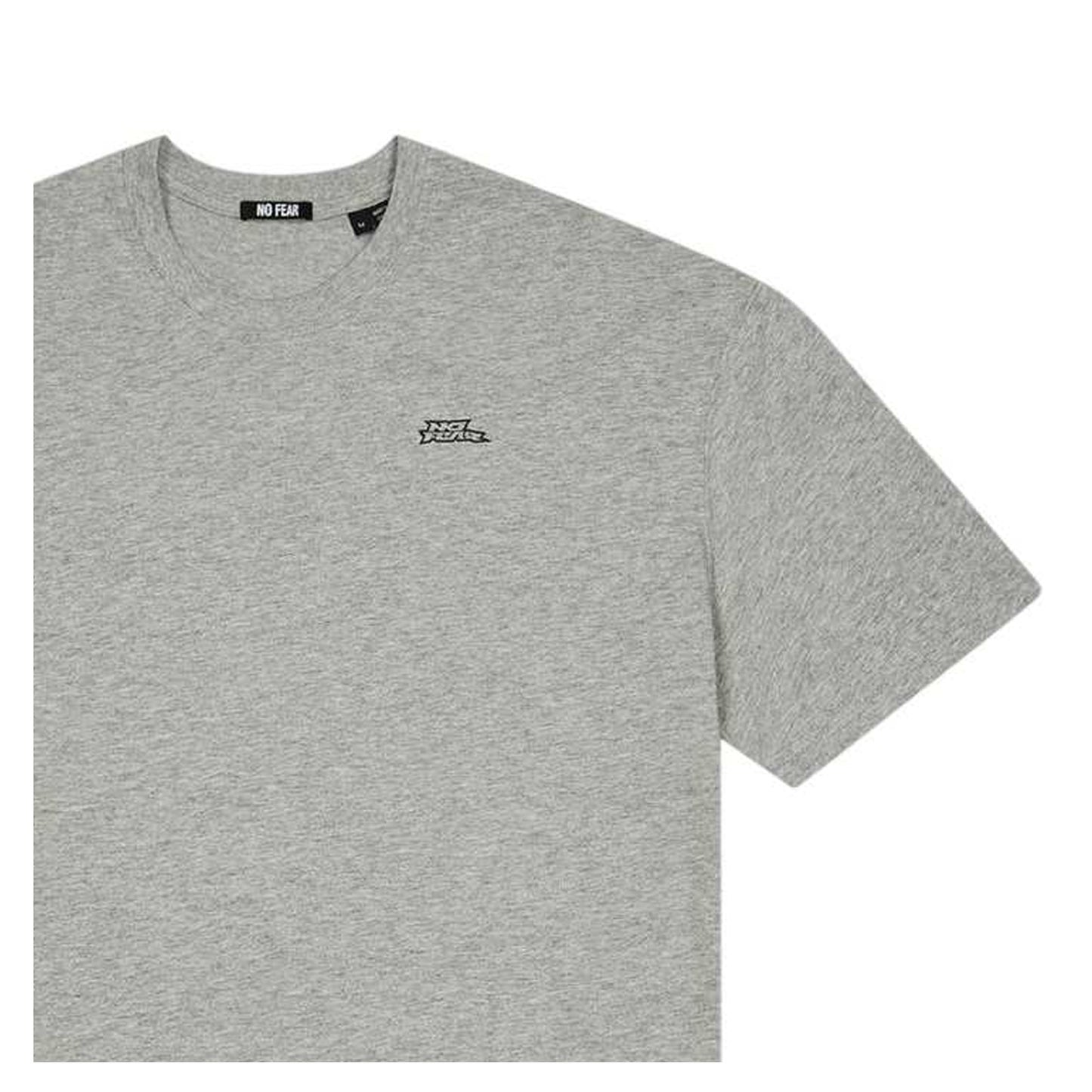 Grey - Side - No Fear Mens Logo Cotton T-Shirt