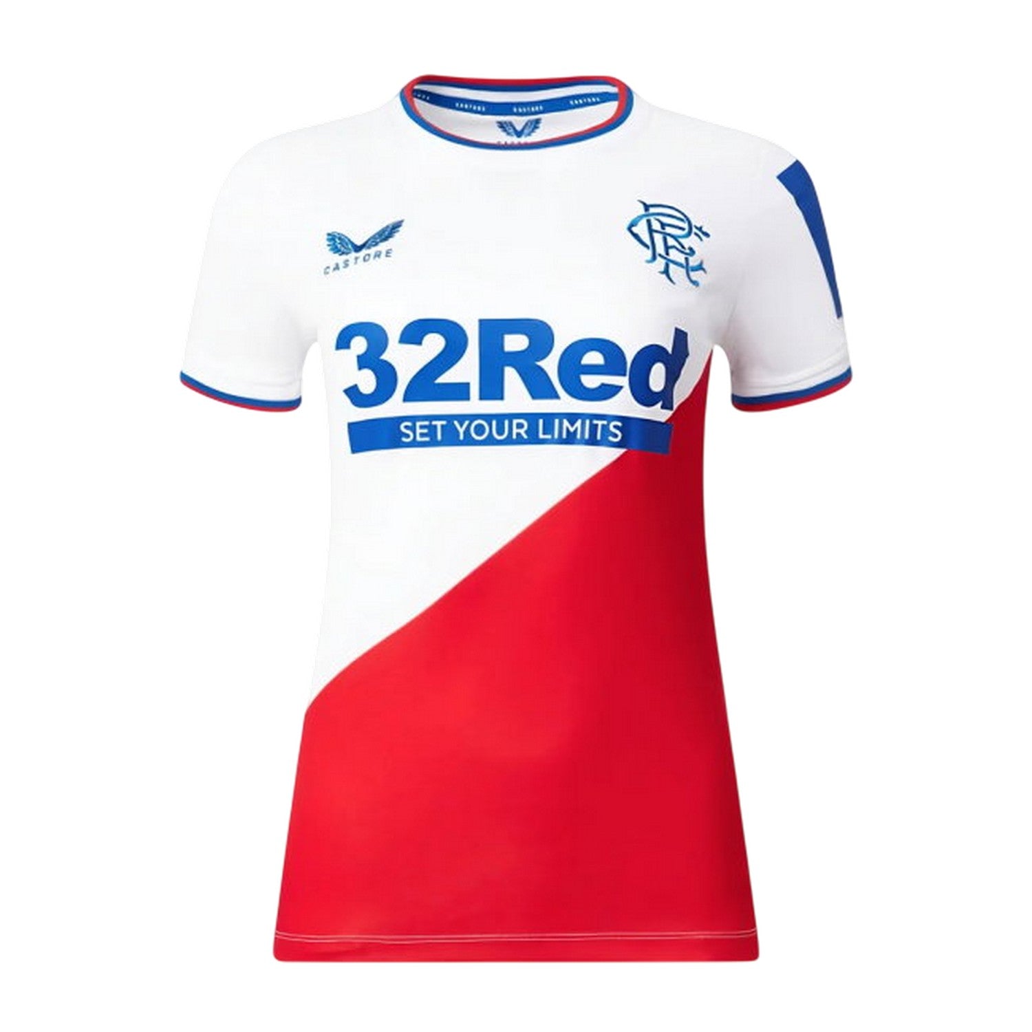 White-Red - Front - Castore Womens-Ladies 2023 Rangers FC Away Shirt
