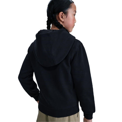 Black-Gold - Back - Nike Childrens-Kids Text Logo Pullover Hoodie