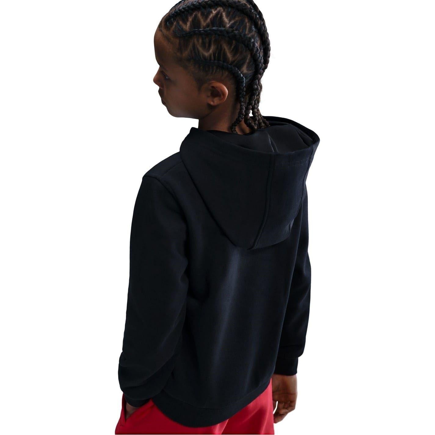 Black-Gold - Side - Nike Childrens-Kids Text Logo Pullover Hoodie