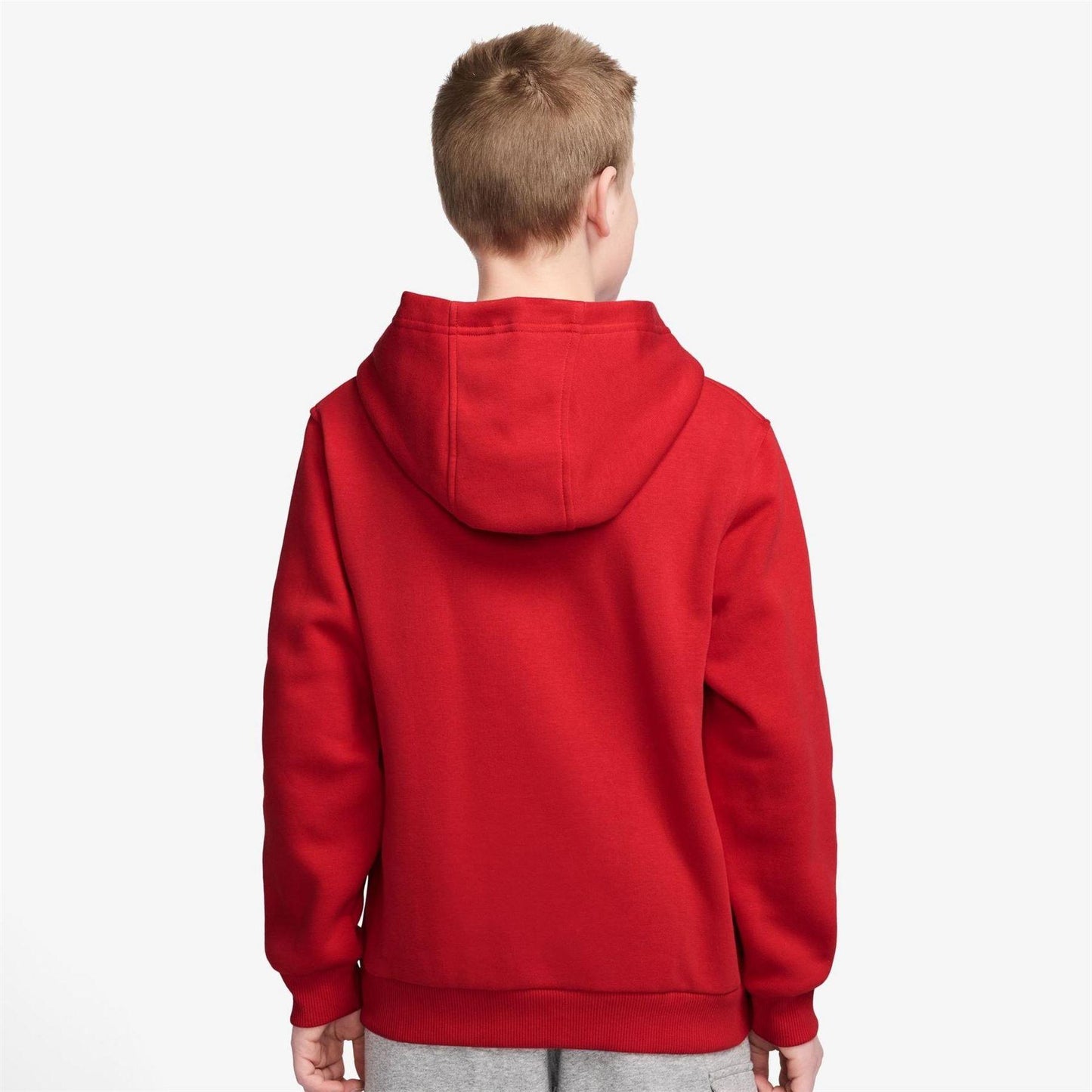 University Red - Lifestyle - Nike Childrens-Kids Text Logo Pullover Hoodie