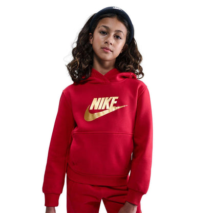 University Red - Pack Shot - Nike Childrens-Kids Text Logo Pullover Hoodie