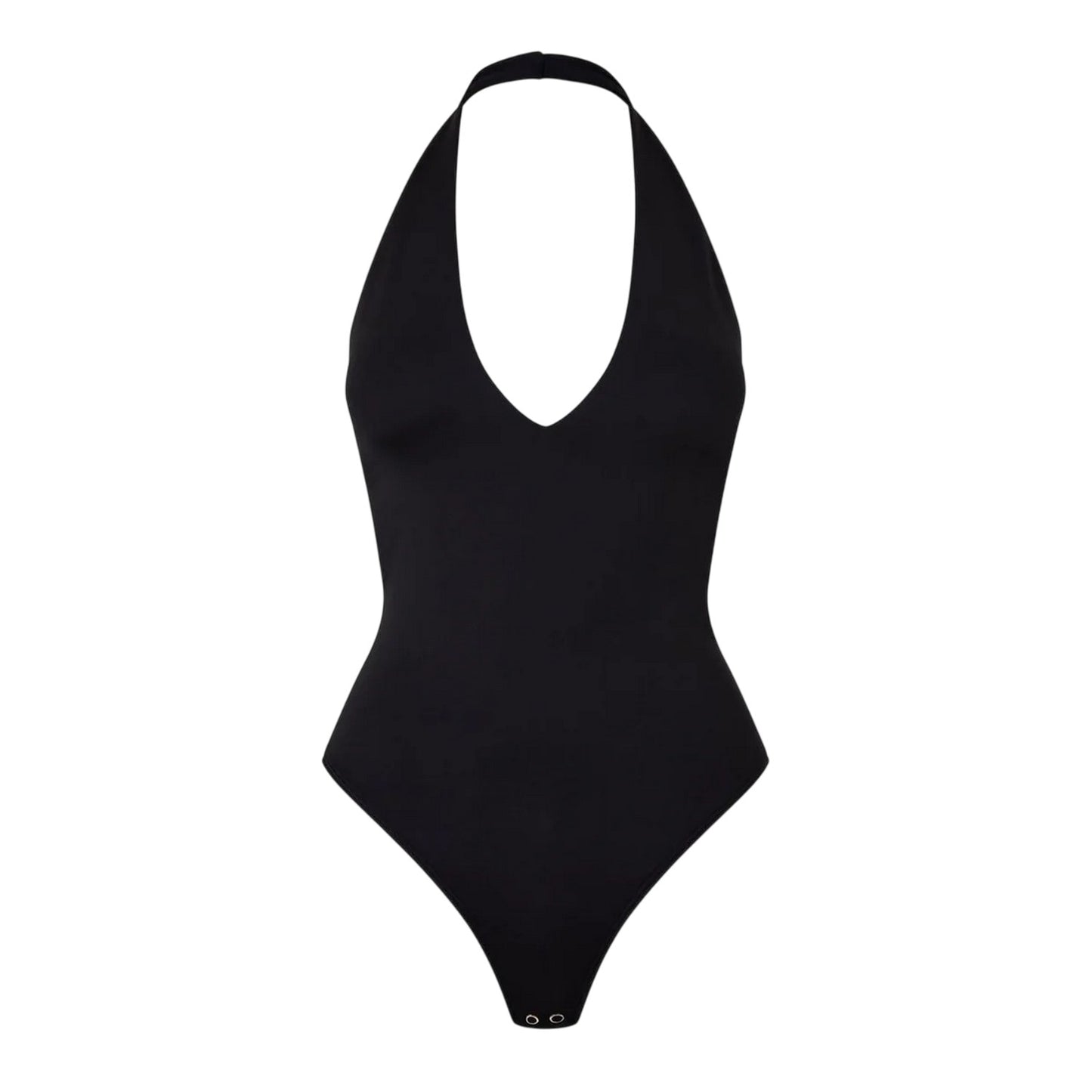 Black - Front - Good American Womens-Ladies Halter Neck Bodysuit