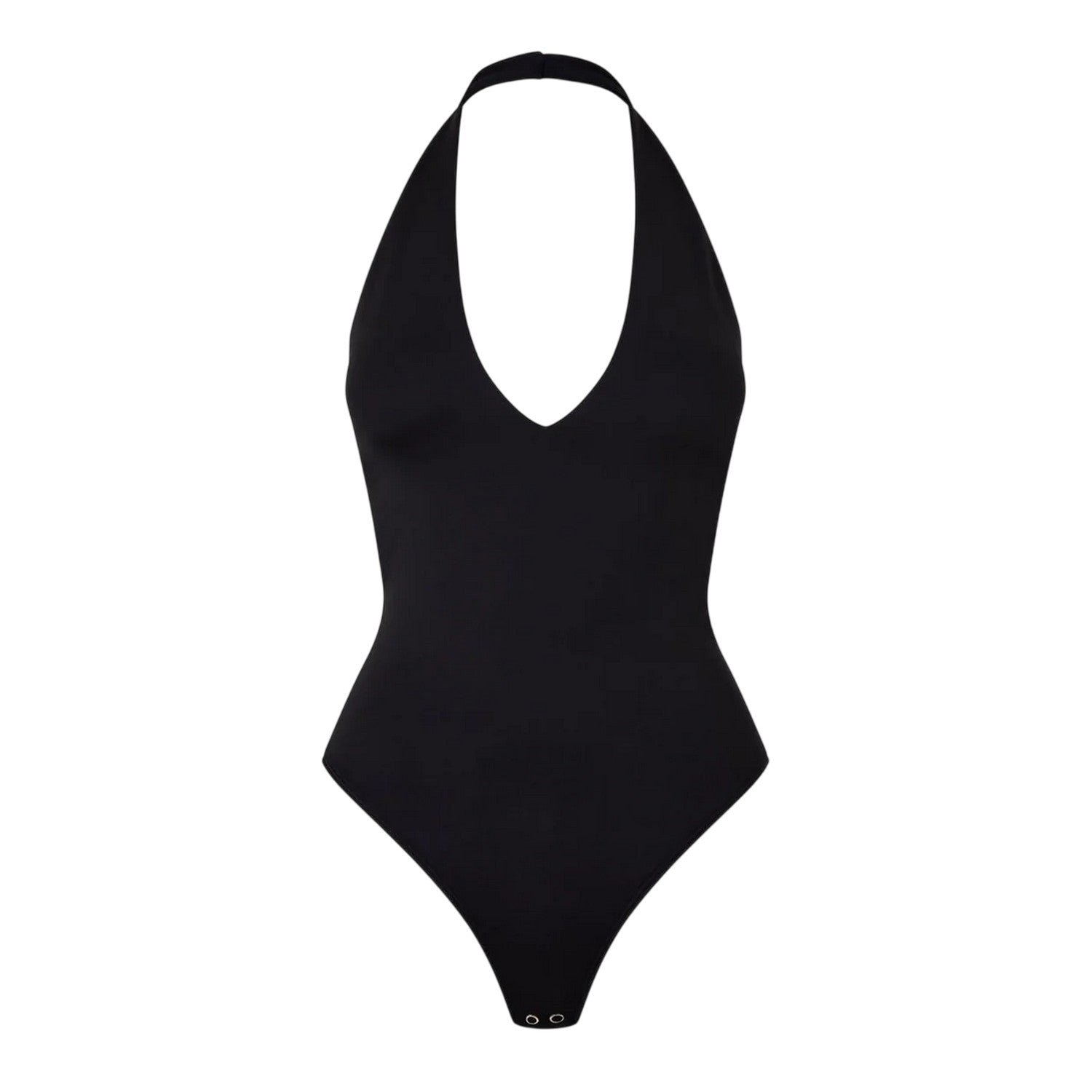 Black - Front - Good American Womens-Ladies Halter Neck Bodysuit