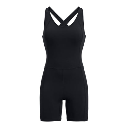 Black - Front - Under Armour Womens-Ladies Meridian Short Bodysuit