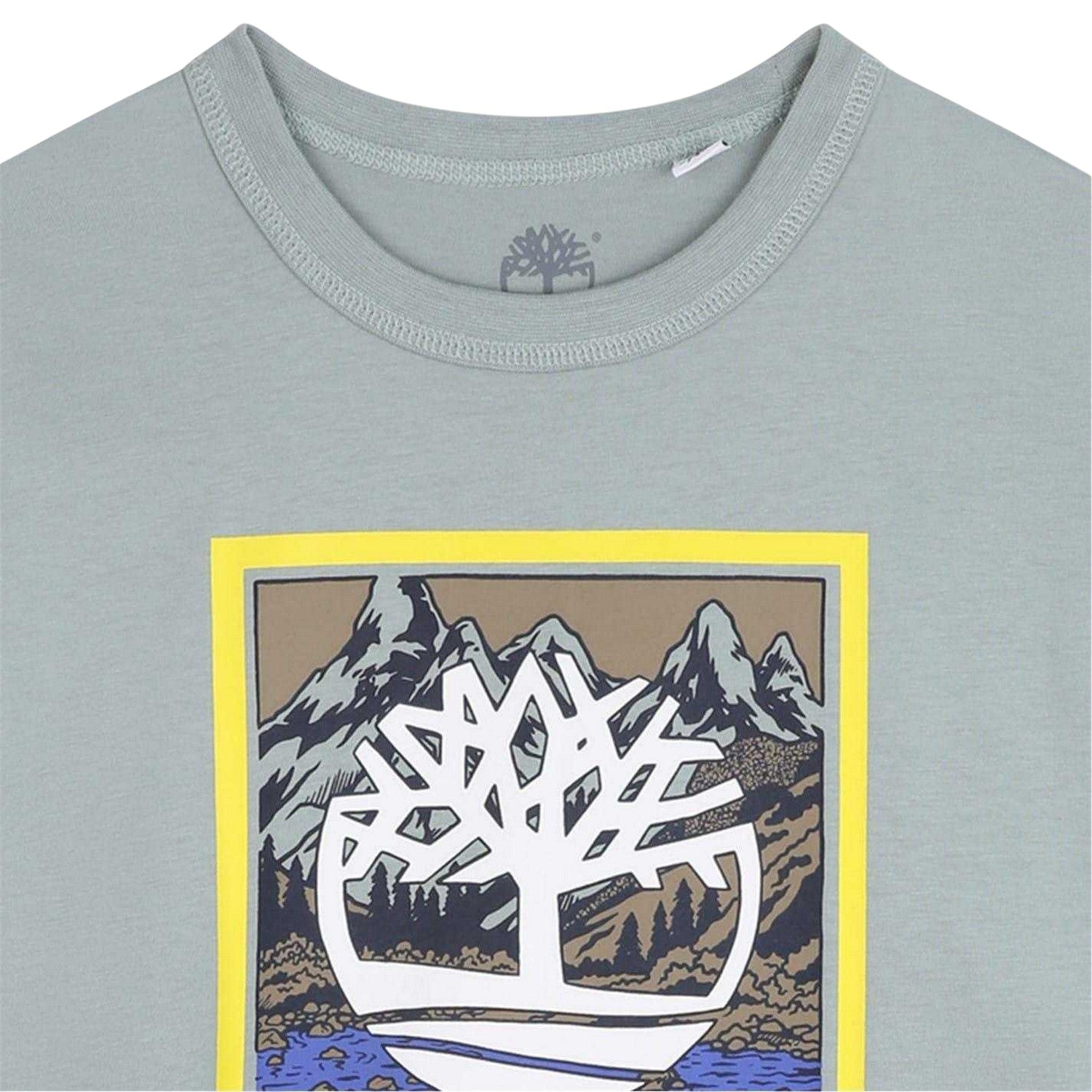 Grey - Side - Timberland Boys Mountain Logo T-Shirt