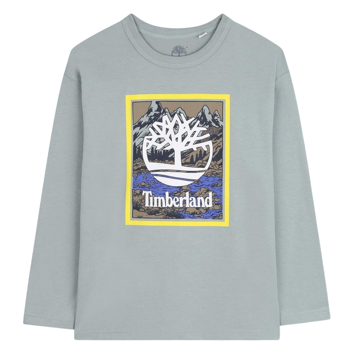 Grey - Front - Timberland Boys Mountain Logo T-Shirt