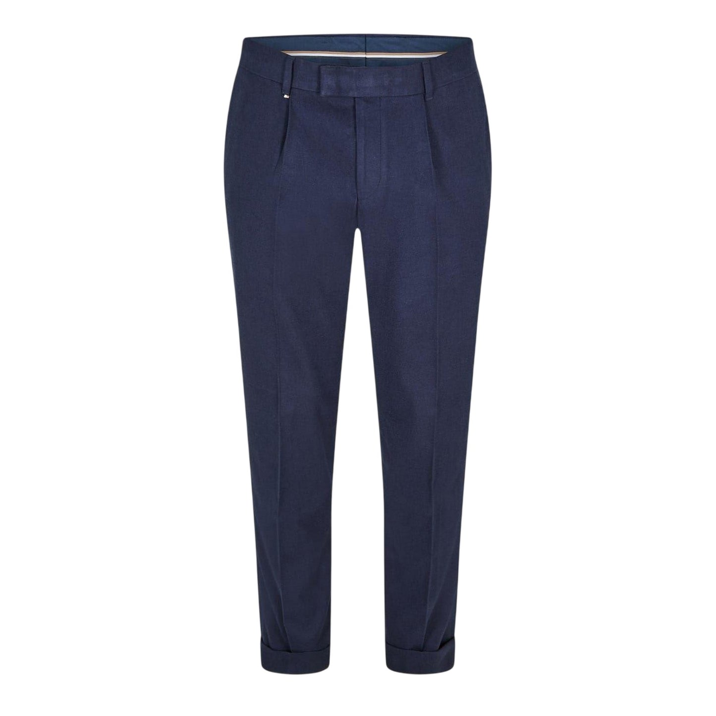 Blue - Front - Boss Mens Genius Pleated Chinos