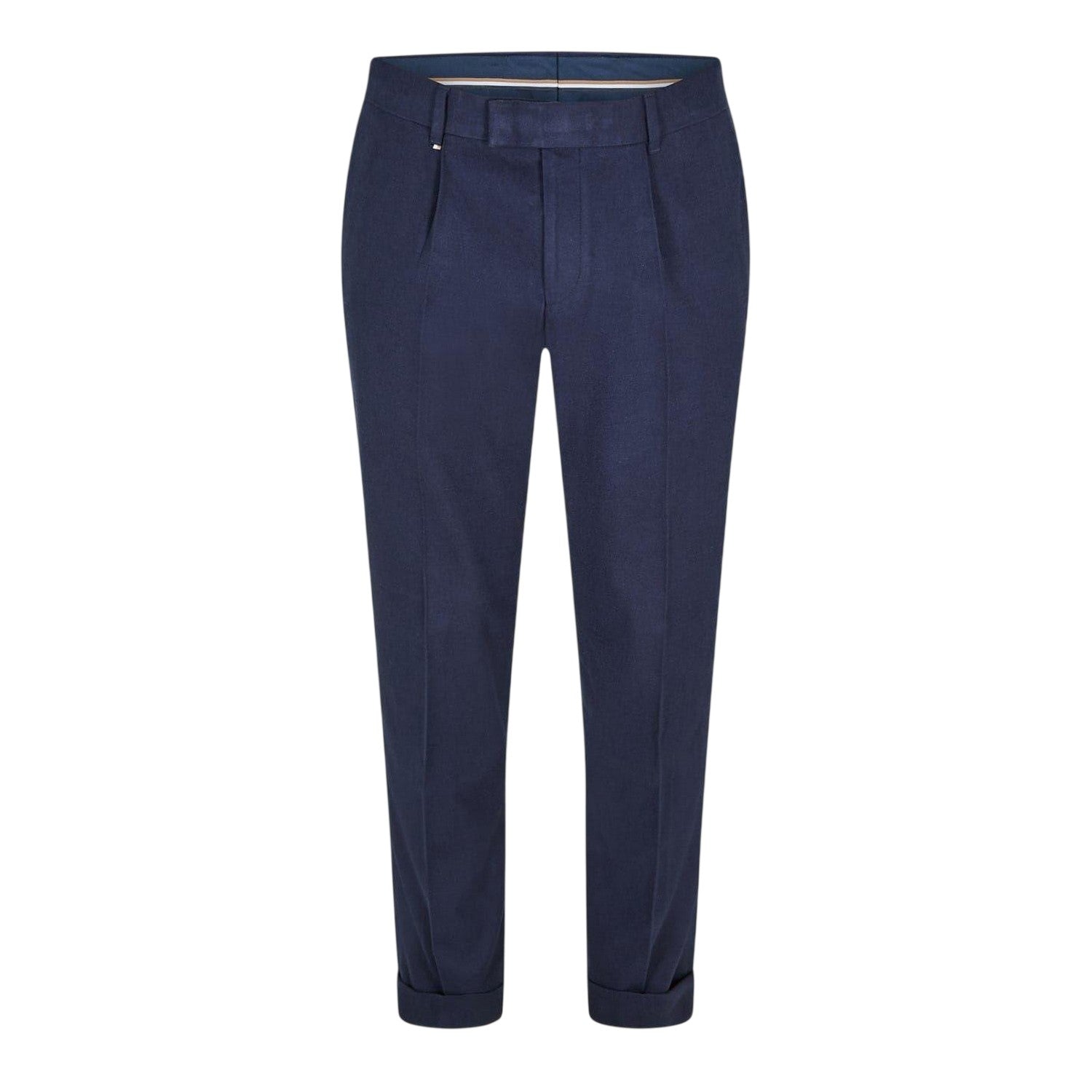 Blue - Front - Boss Mens Genius Pleated Chinos