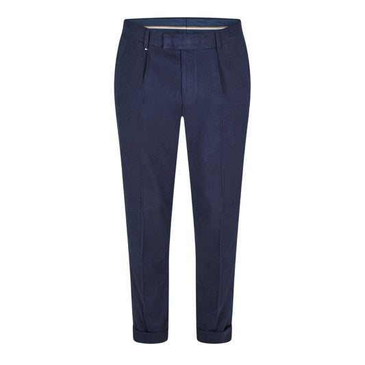 Blue - Front - Boss Mens Genius Pleated Chinos