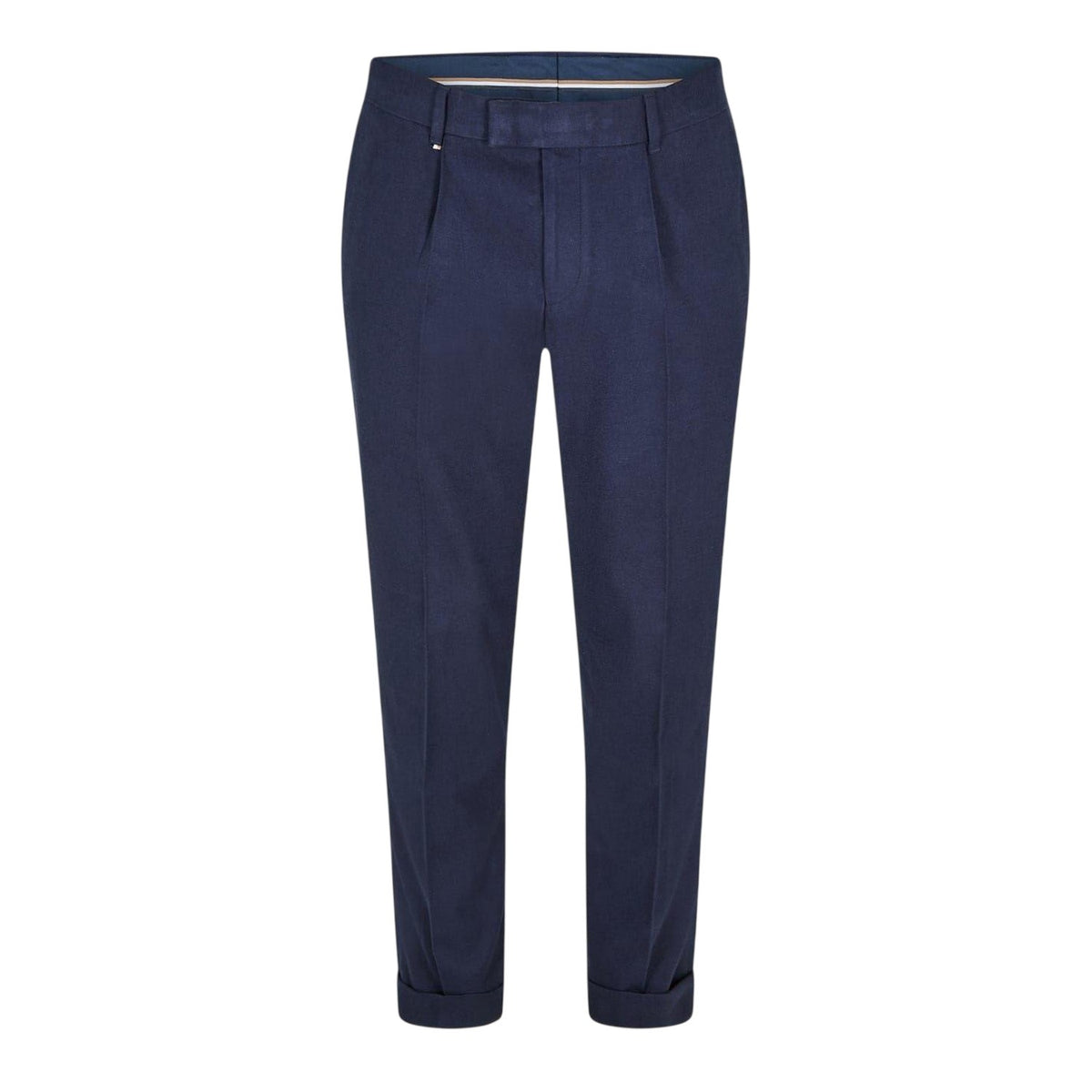 Blue - Front - Boss Mens Genius Pleated Chinos