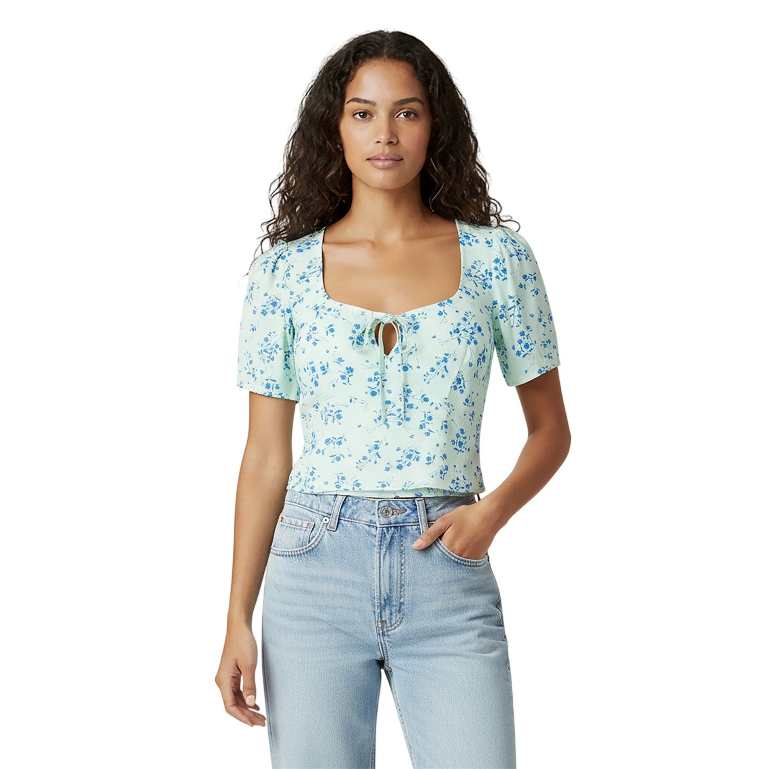 Seaglass - Side - Jack Wills Womens-Ladies Keyhole Regular Short-Sleeved Blouse