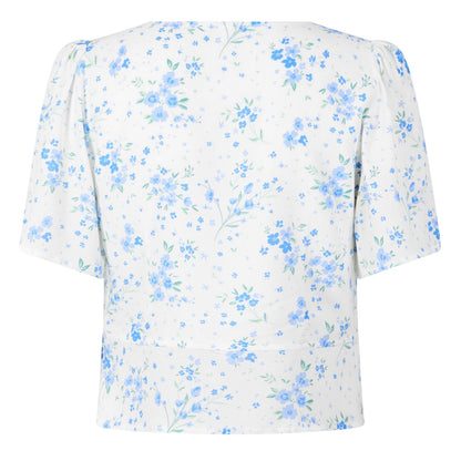 White - Back - Jack Wills Womens-Ladies Keyhole Regular Short-Sleeved Blouse