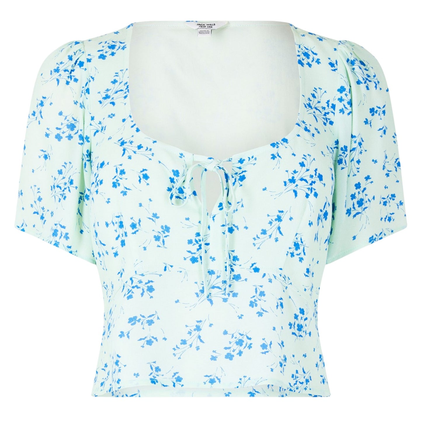Seaglass - Front - Jack Wills Womens-Ladies Keyhole Regular Short-Sleeved Blouse