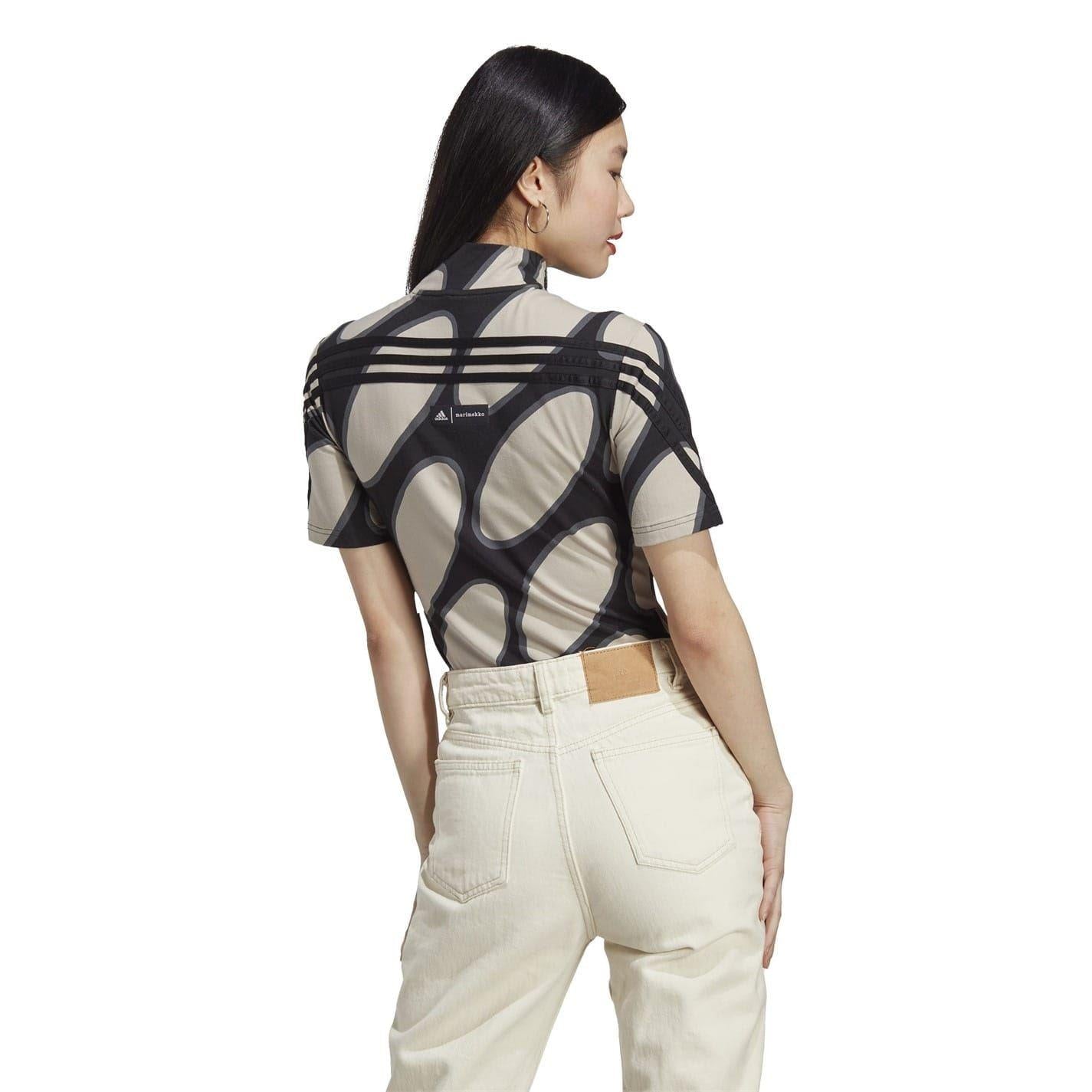 Light Brown-Black-Grey - Back - Adidas Womens-Ladies Marimekko Future Icons Bodysuit