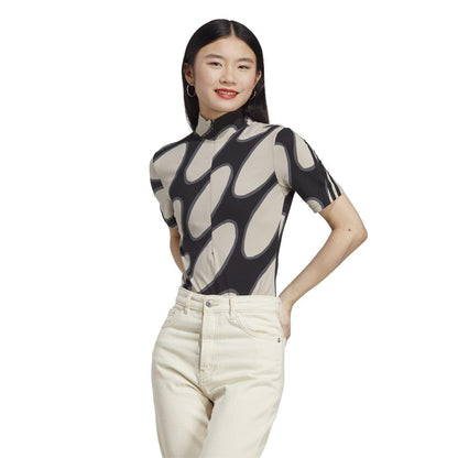 Light Brown-Black-Grey - Side - Adidas Womens-Ladies Marimekko Future Icons Bodysuit