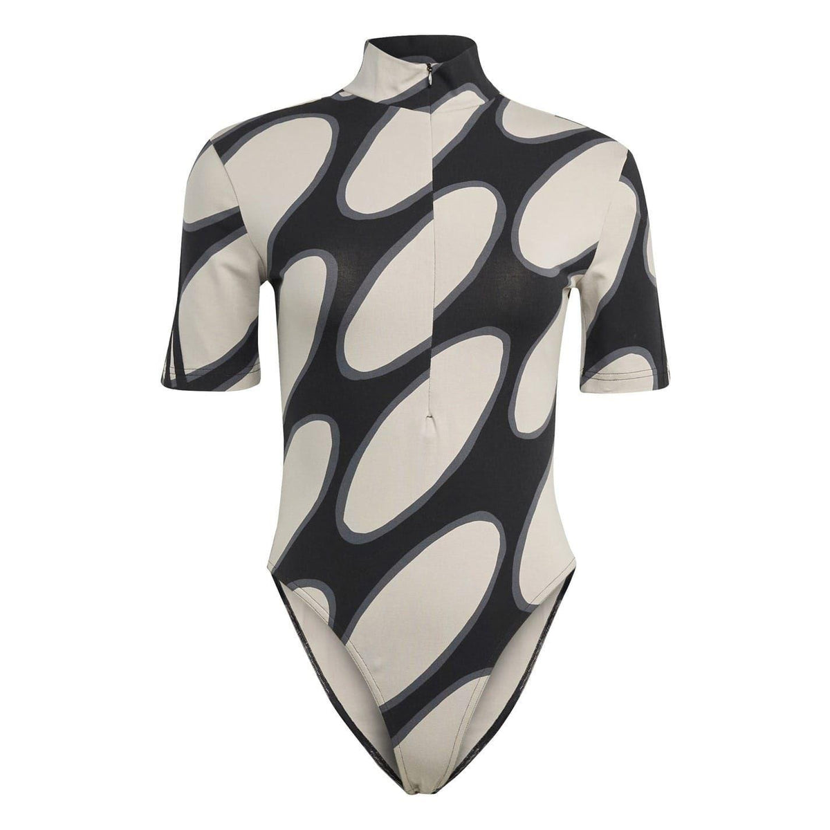 Light Brown-Black-Grey - Front - Adidas Womens-Ladies Marimekko Future Icons Bodysuit