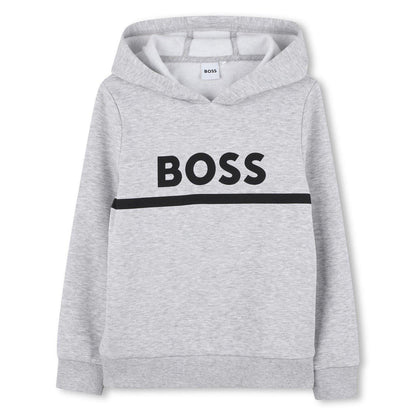 Grey - Front - Boss Childrens-Kids Line Hoodie
