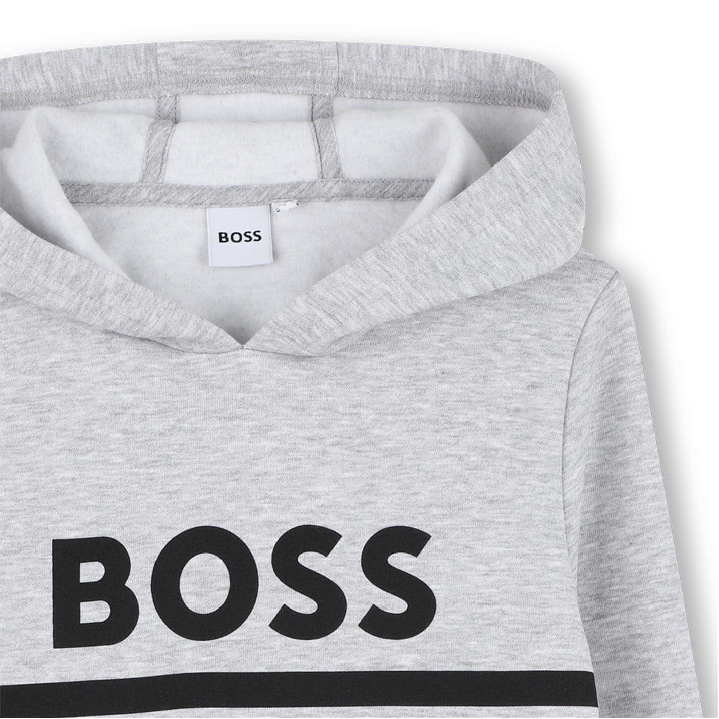 Grey - Side - Boss Childrens-Kids Line Hoodie