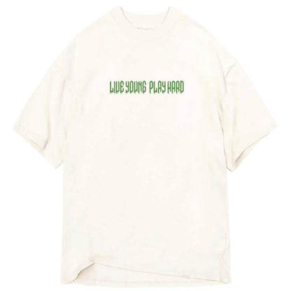 White - Front - LY Unisex Adult Oversized T-Shirt