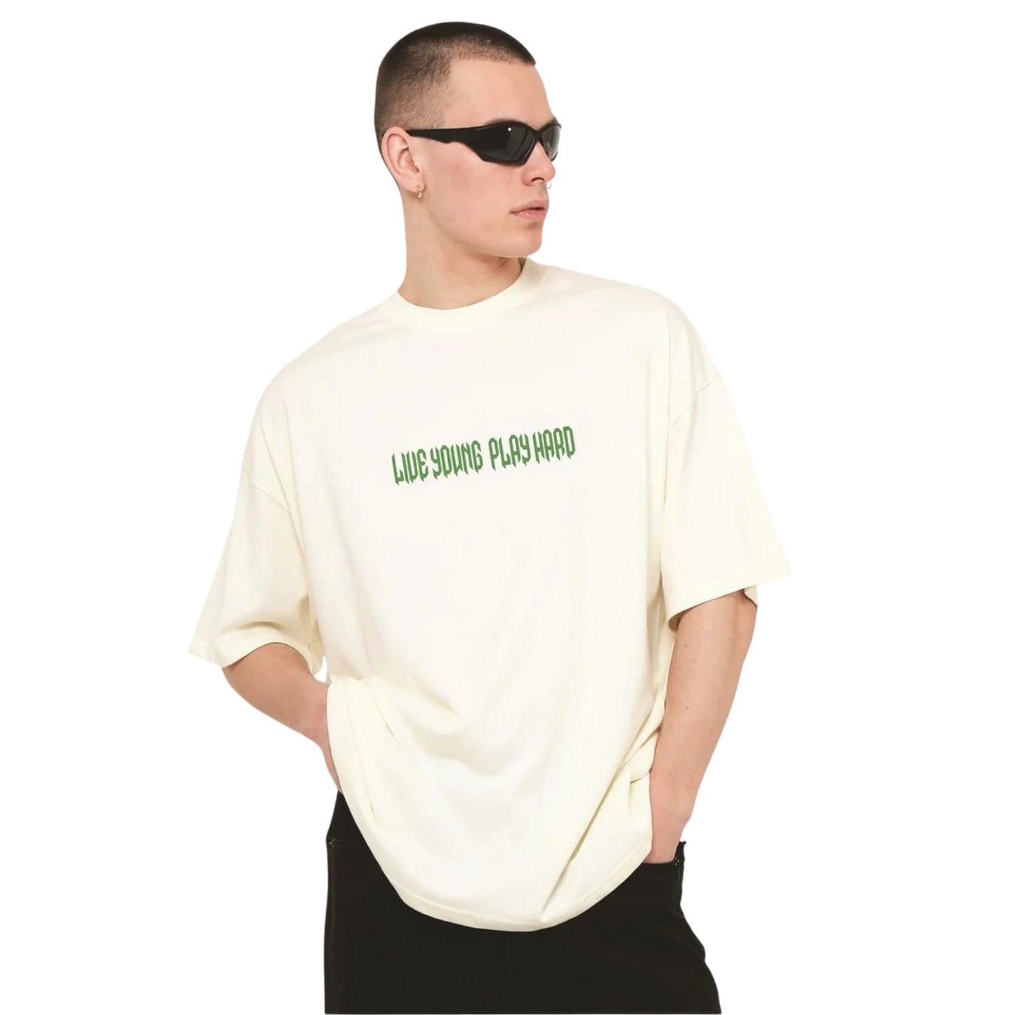 White - Side - LY Unisex Adult Oversized T-Shirt