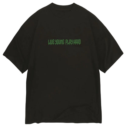 Black - Front - LY Unisex Adult Oversized T-Shirt