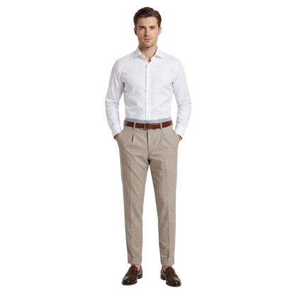 White - Back - Boss Mens C-Genius Pleated Chinos