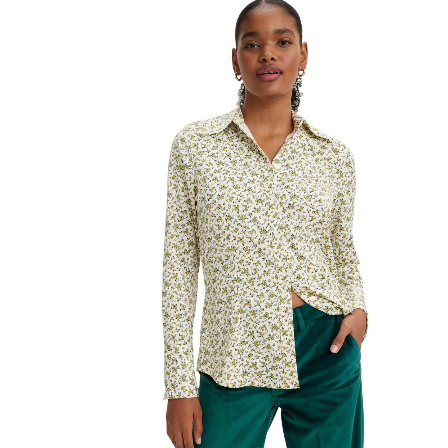Moss Green - Side - Levis Womens-Ladies Elodie Regular Blouse