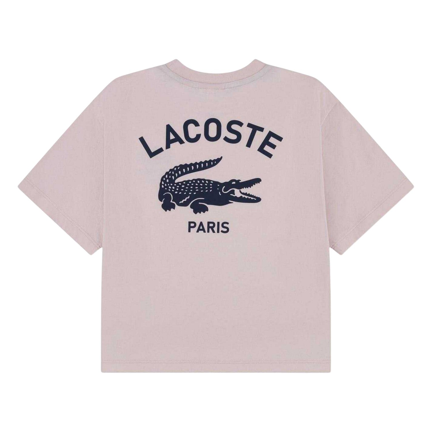 White - Back - Lacoste Childrens-Kids Paris Logo Regular T-Shirt
