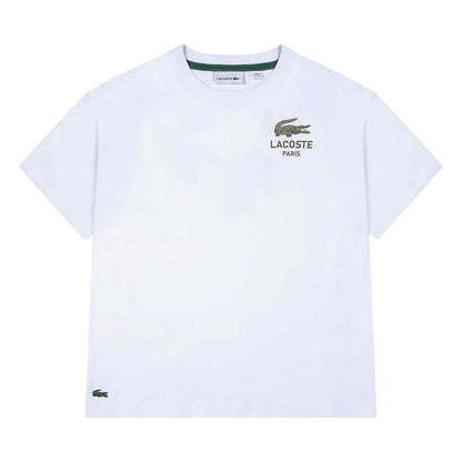 Pink - Front - Lacoste Childrens-Kids Paris Logo Regular T-Shirt