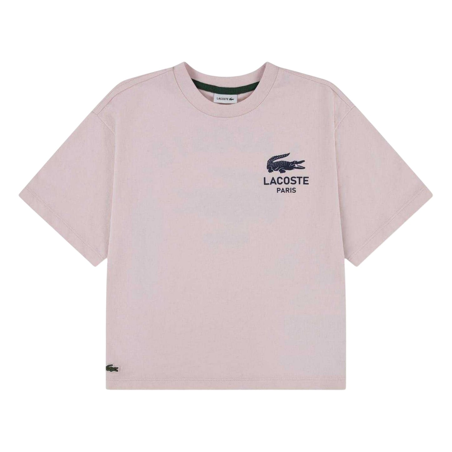 White - Front - Lacoste Childrens-Kids Paris Logo Regular T-Shirt
