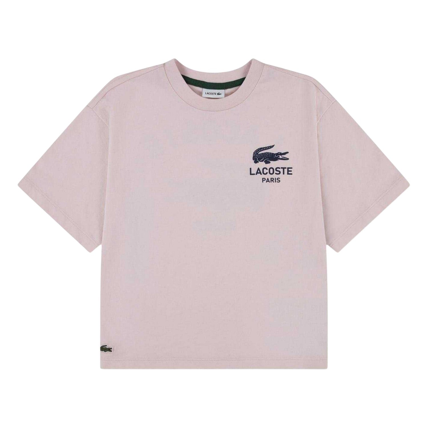 White - Front - Lacoste Childrens-Kids Paris Logo Regular T-Shirt