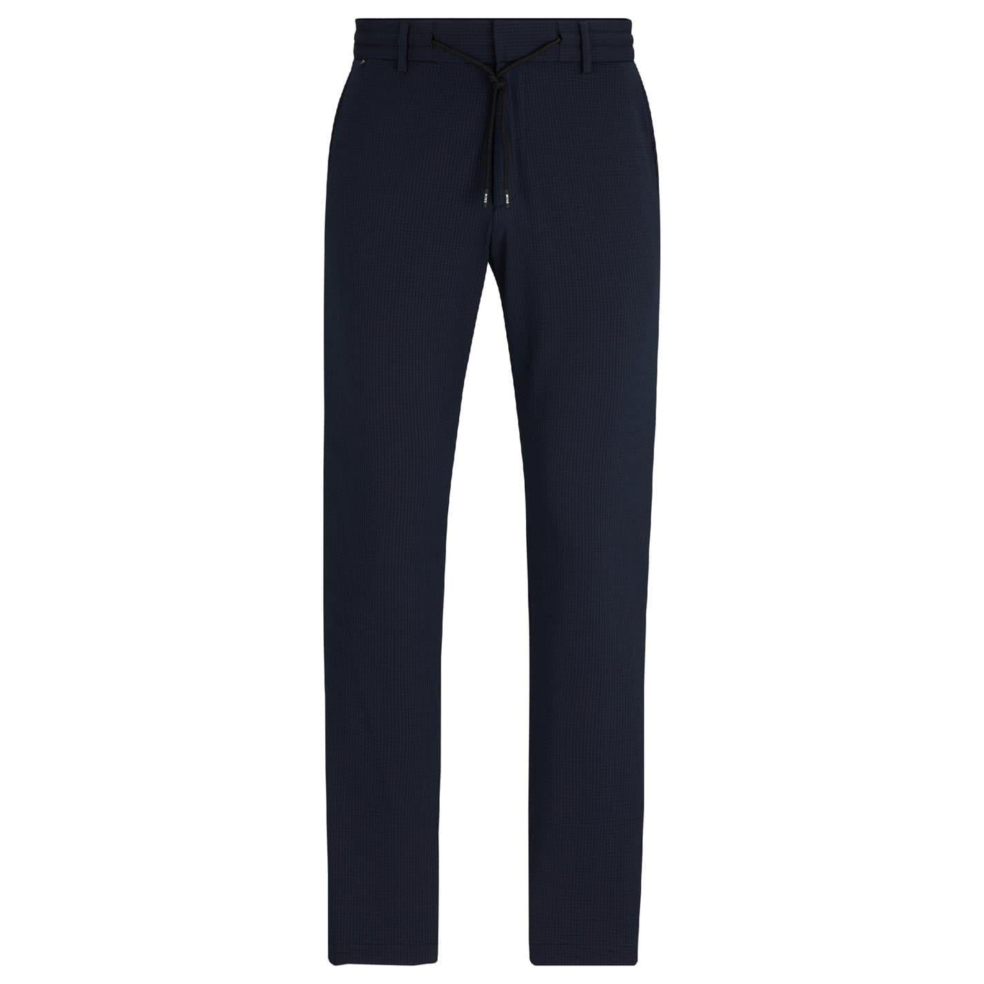 Dark Blue - Front - Boss Mens Genius Chinos