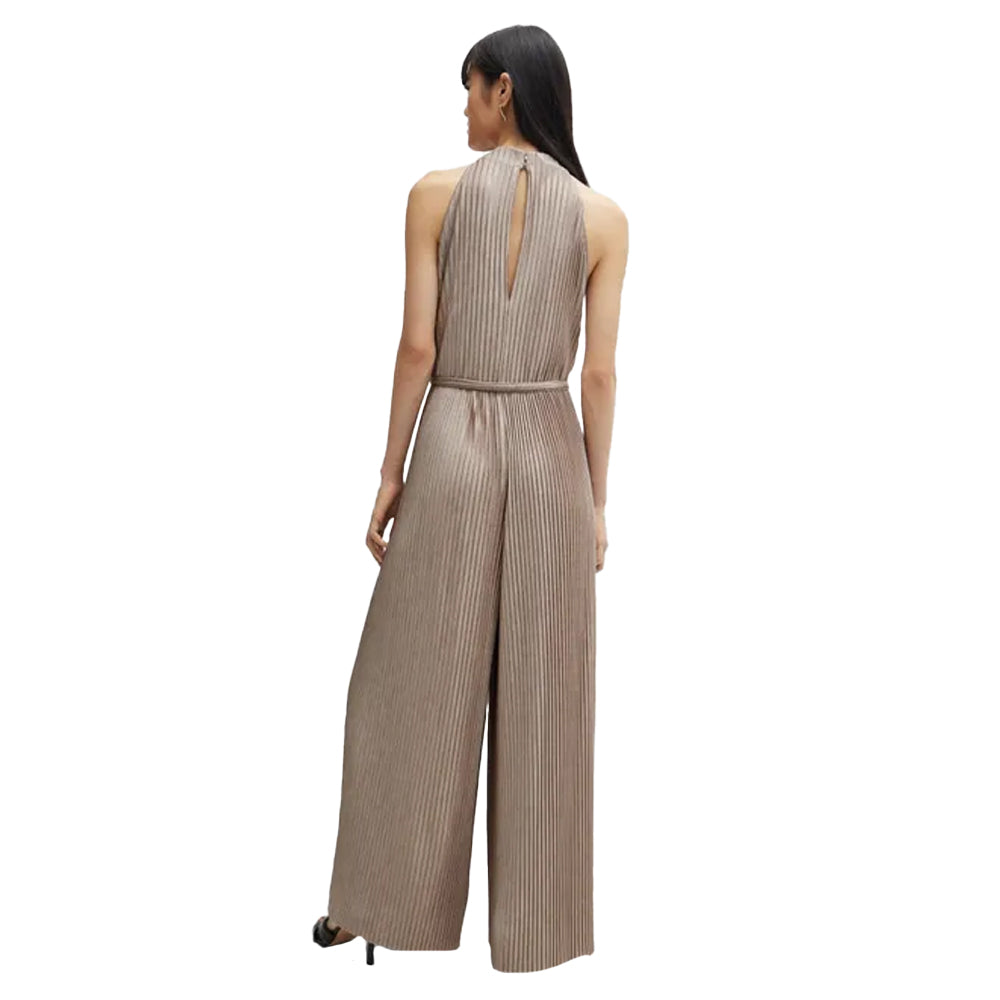 Beige - Back - Hugo Boss Womens-Ladies Exuma Sleeveless Jumpsuit