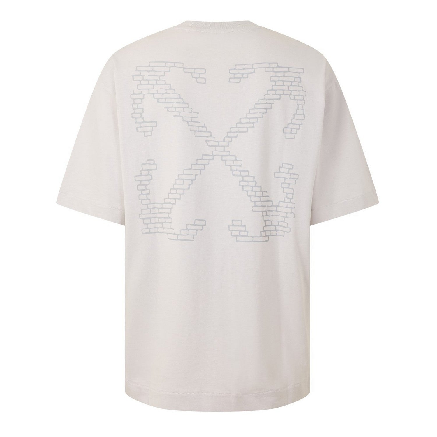Light Stone - Back - Off White Mens Brics Cotton Regular T-Shirt