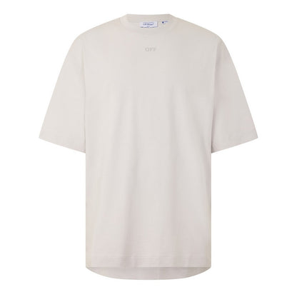 Light Stone - Front - Off White Mens Brics Cotton Regular T-Shirt