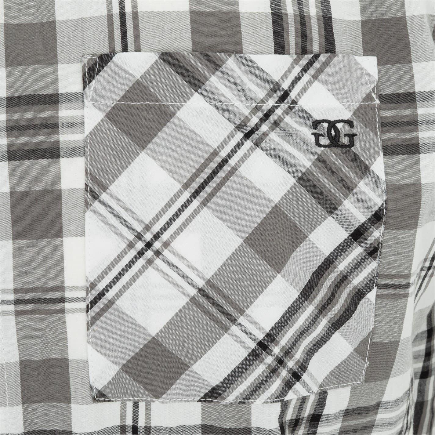 White - Lifestyle - Giorgio Mens Checkered Short-Sleeved Shirt
