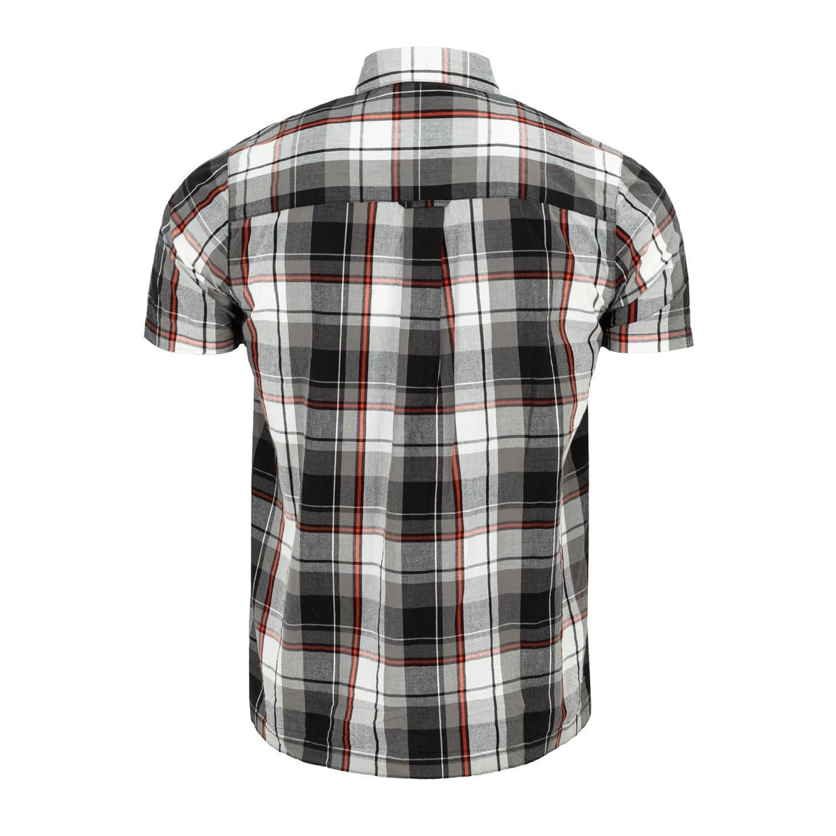 Black-Red - Back - Giorgio Mens Checkered Short-Sleeved Shirt