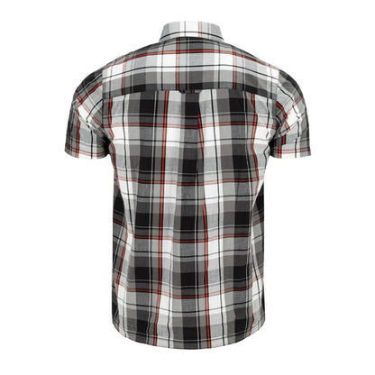 Black-Red - Back - Giorgio Mens Checkered Short-Sleeved Shirt