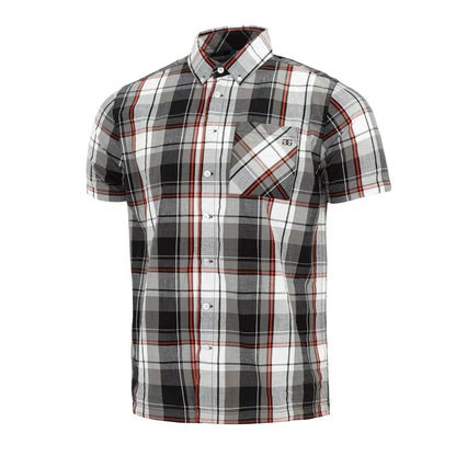 Black-Red - Side - Giorgio Mens Checkered Short-Sleeved Shirt