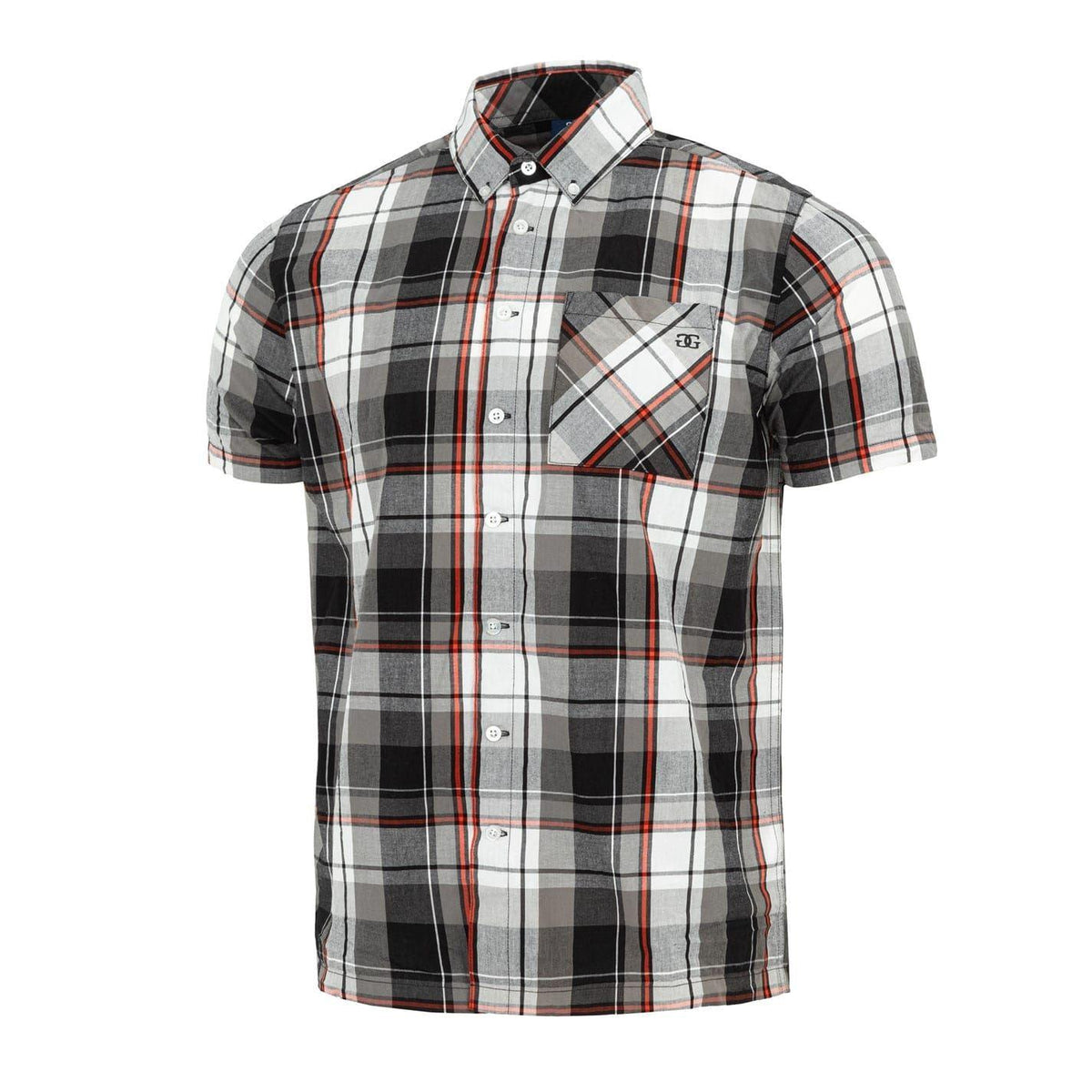 Black-Red - Side - Giorgio Mens Checkered Short-Sleeved Shirt